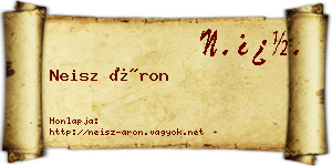Neisz Áron névjegykártya