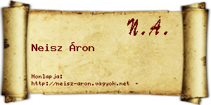 Neisz Áron névjegykártya
